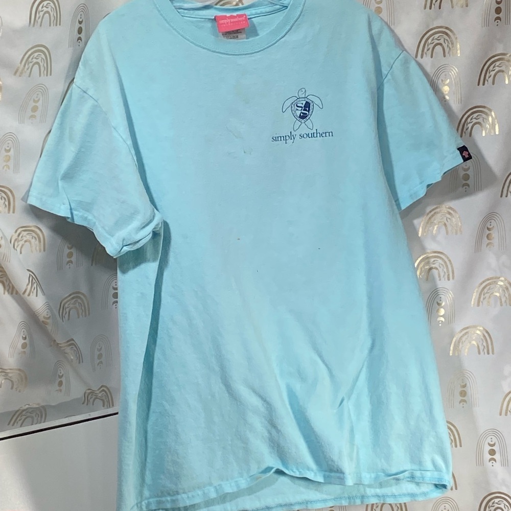 FREE WITH $10 min purchase •• note in comments ••Simply Southern Sky Blue Tee